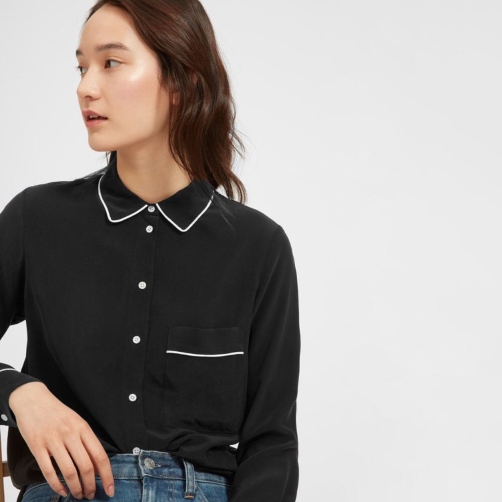 Everlane Silk Button Down Top size 14